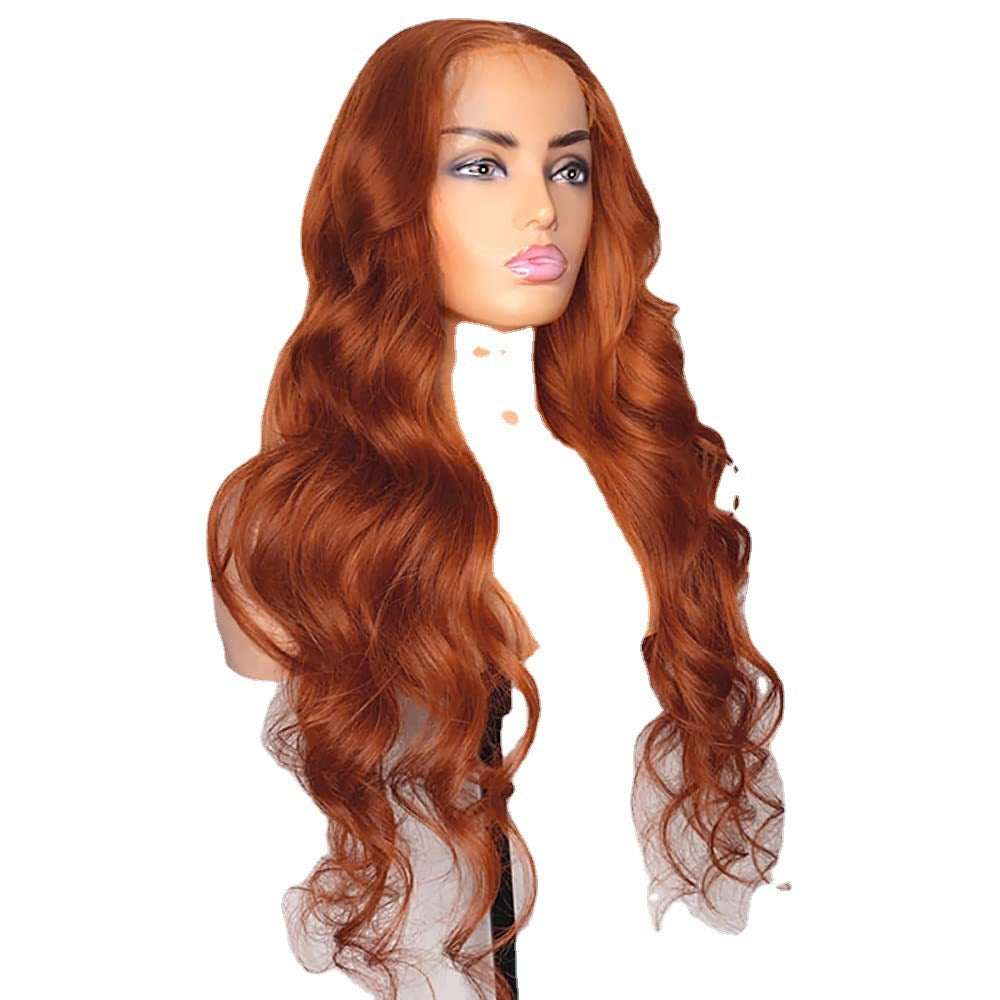 Women's Long Curly Hair Mid-length Large Wave Front Lace Synthetic Wigs