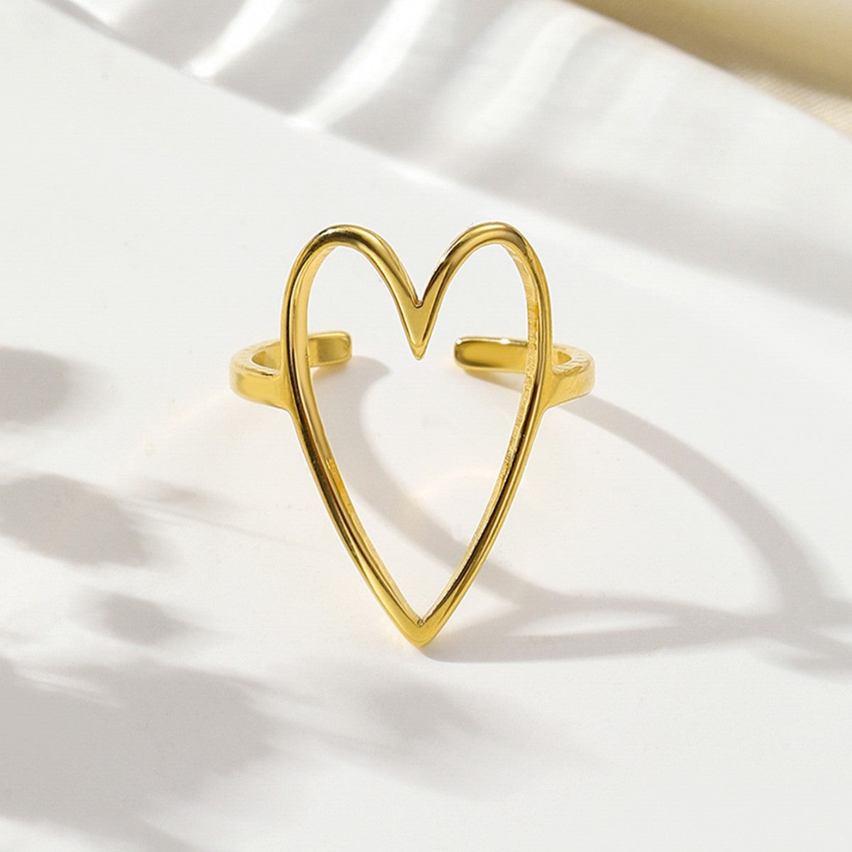 Women's Fashionable New Oil Pressure Opening Love Heart Ring