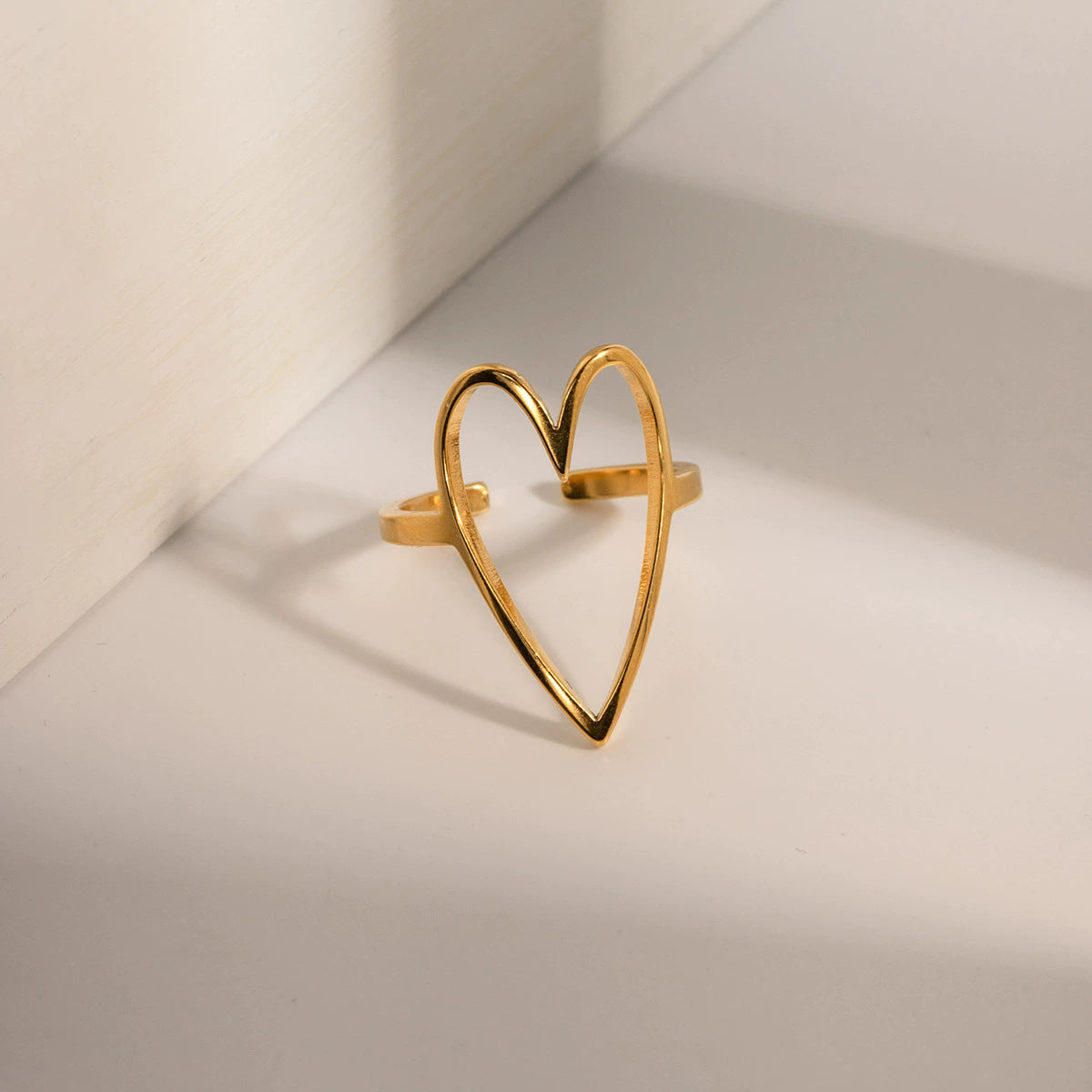 Women's Fashionable New Oil Pressure Opening Love Heart Ring