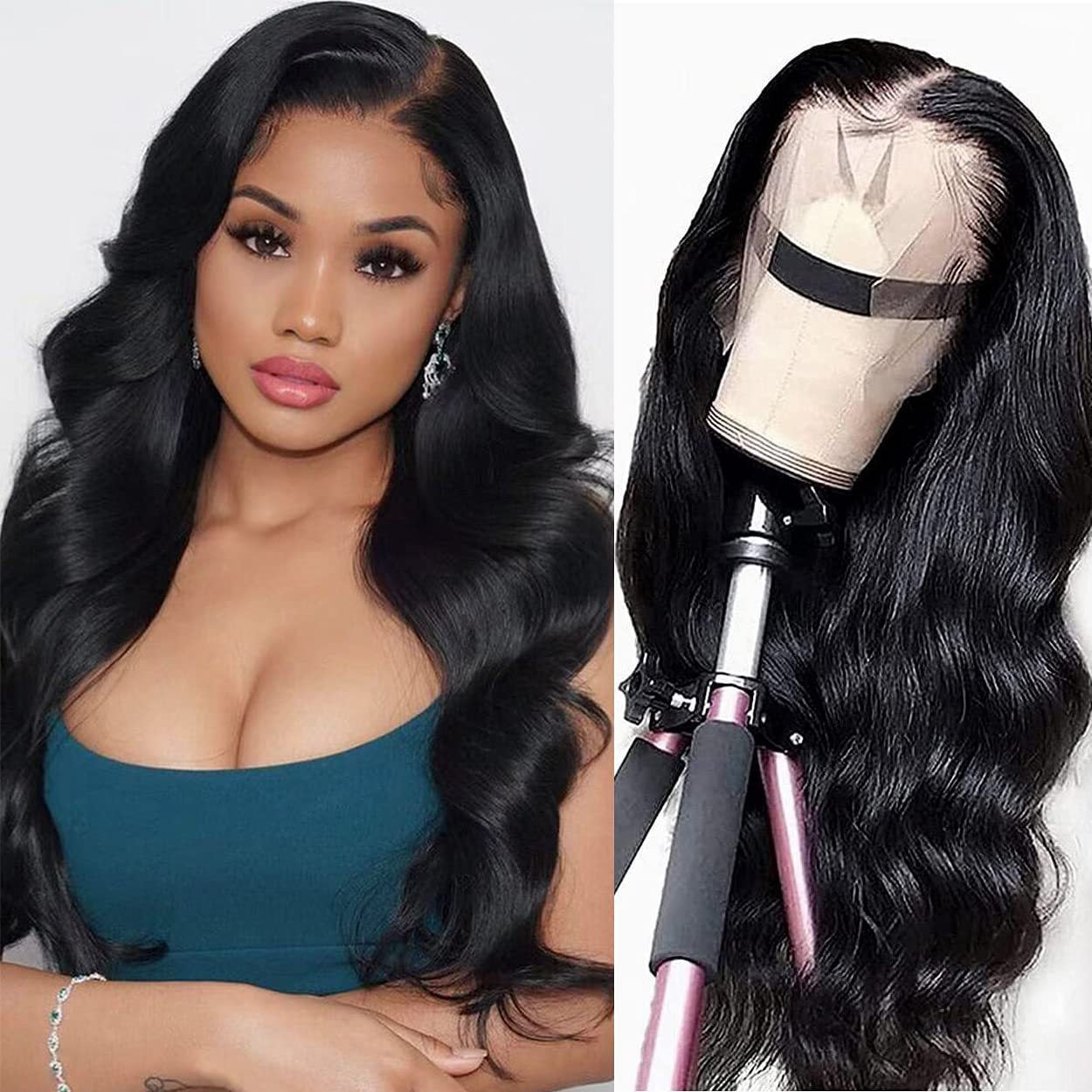 Women's Long Curly Hair Mid-length Large Wave Front Lace Synthetic Wigs